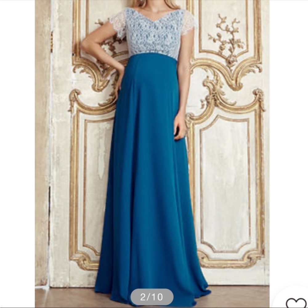 Tiffany Rose Maternity Maxi dress - blue/white